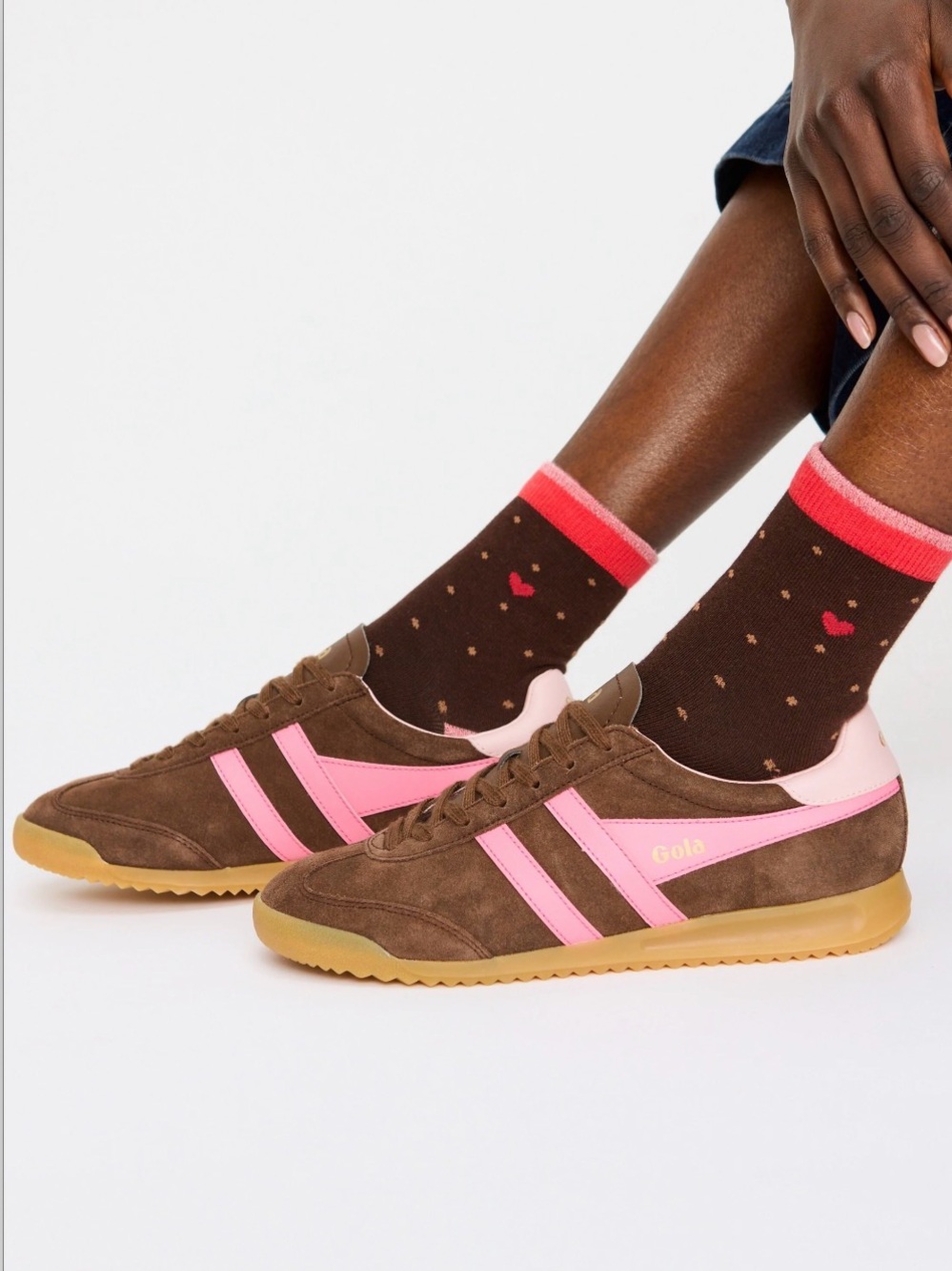 *NEW* Gola Torpedo Women's Sneakers - Dark Brown/Fluorescent Pink - Size 8.5 NIB